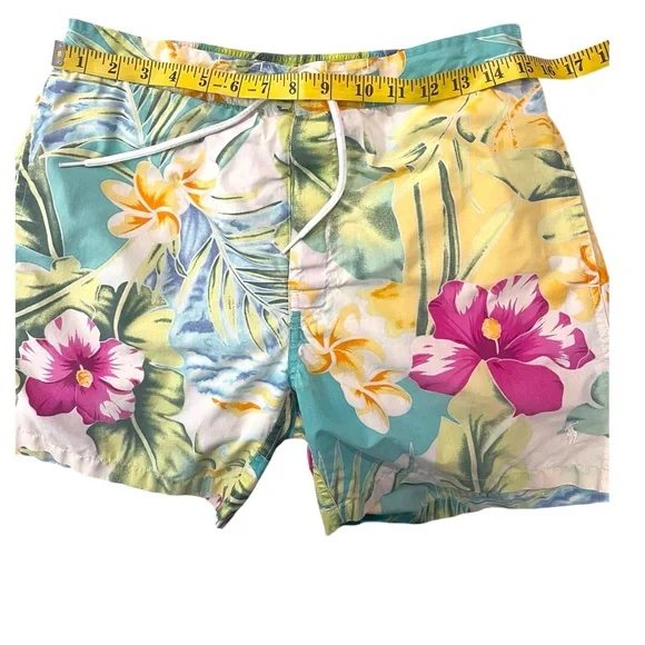 Polo Ralph Lauren Swimming Shorts Trunk Size M Beach Hawaiian Prints - Picture 10 of 14